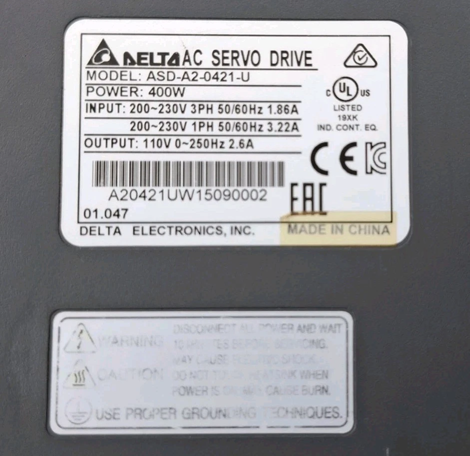 DELTA ASD-A2-0421-U AC SERVO DRIVE ASDA20421U